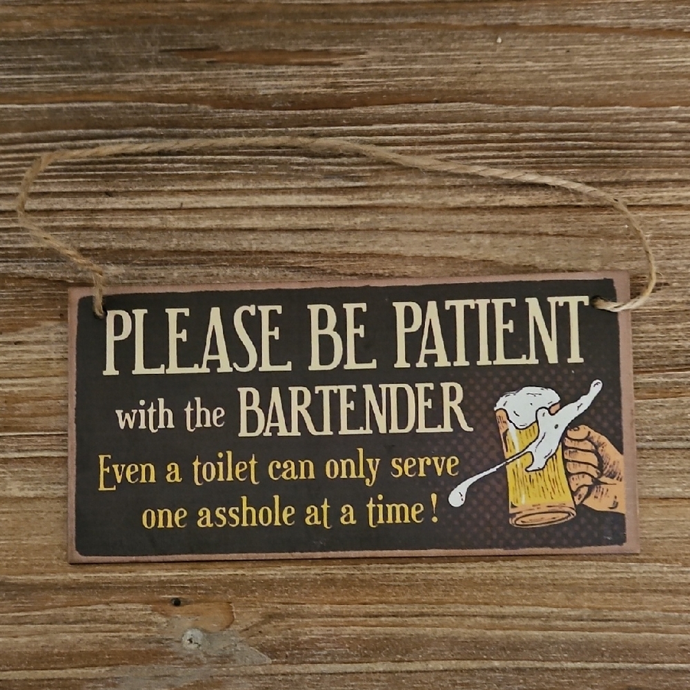 Humorous Bar Sign with Beer Mug Design